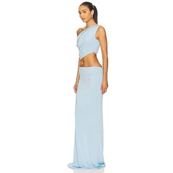 AWAVE Studio Shoulder And Waist Long Dress in Cerulean in Blue - Picture 2 of 4